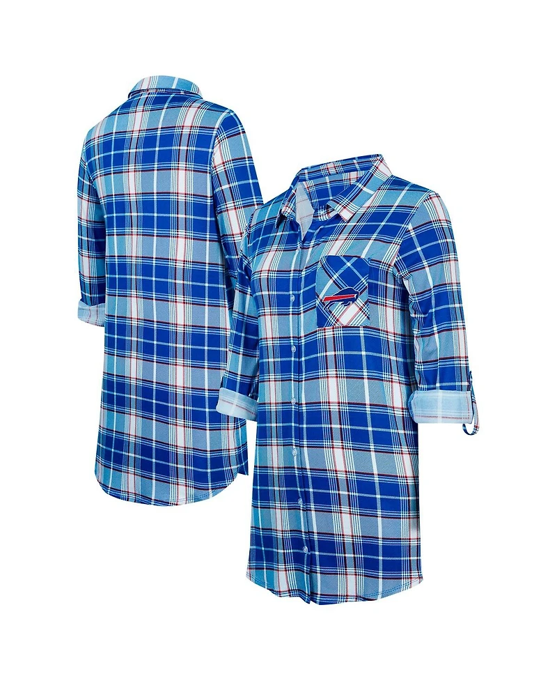 Concepts Sport Women's Royal Buffalo Bills Ashford Plaid Knit Nightshirt