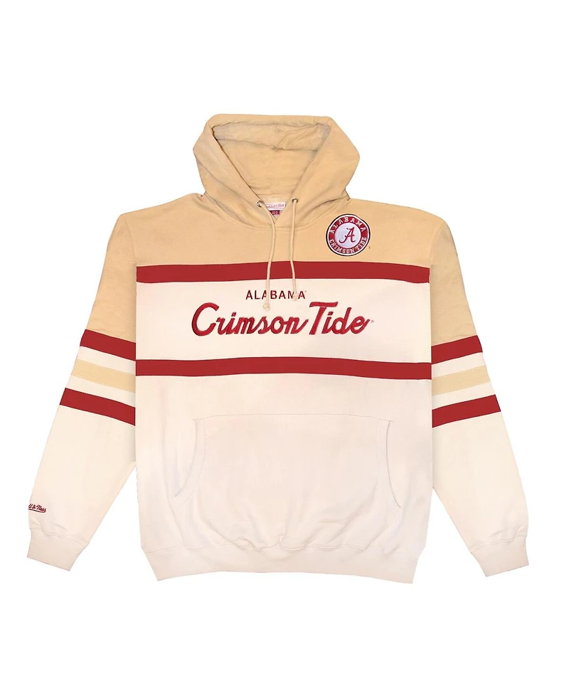 Mitchell & Ness Men's Cream Alabama Crimson Tide Big Tall Head Coach Pullover Hoodie