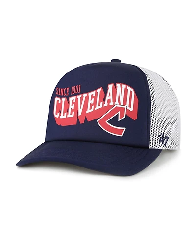 '47 Brand Men's Navy Cleveland Guardians Meander Foam Trucker Snapback Hat