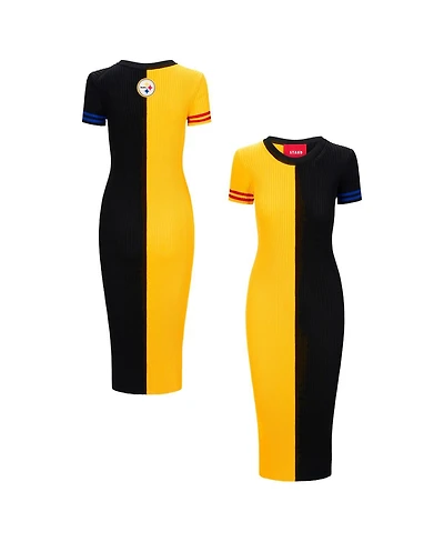Staud Women's Gold/Black Pittsburgh Steelers Colleen Dress