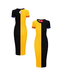 Staud Women's Gold/Black Pittsburgh Steelers Colleen Dress