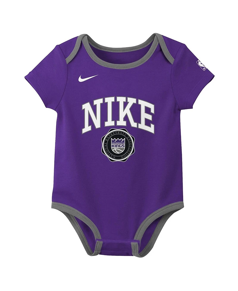 Nike Newborn 2-Pack Purple/Black Sacramento Kings Just Do It Bodysuit Set