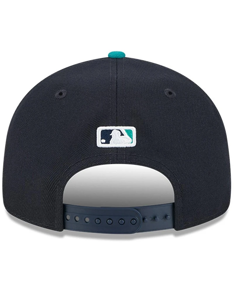 New Era Men's Navy/Aqua Seattle Mariners Baseball Hall of Fame Retro Crown 9FIFTY Adjustable Hat