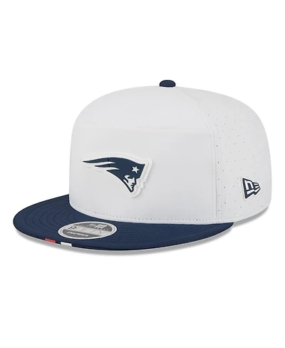 New Era Men's White/Navy New England Patriots 2025 Nfl Training Camp Split Panel 9FIFTY Snapback Hat