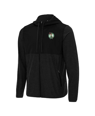 Antigua Men's Black Boston Celtics Sway Full-Zip Hoodie Jacket