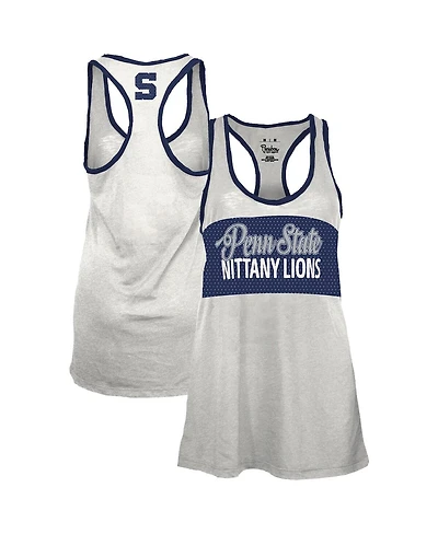 Pressbox Women's White/Navy Penn State Nittany Lions Tracy Racerback Burnout Tank Top
