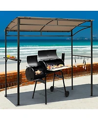 Gymax 7'x4.5' Grill Gazebo Outdoor Patio Garden Bbq Canopy Shelter Storage Hook
