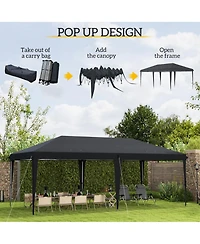 Outsunny Extra Large 10' x 19' Pop Up Canopy with Carry Bag