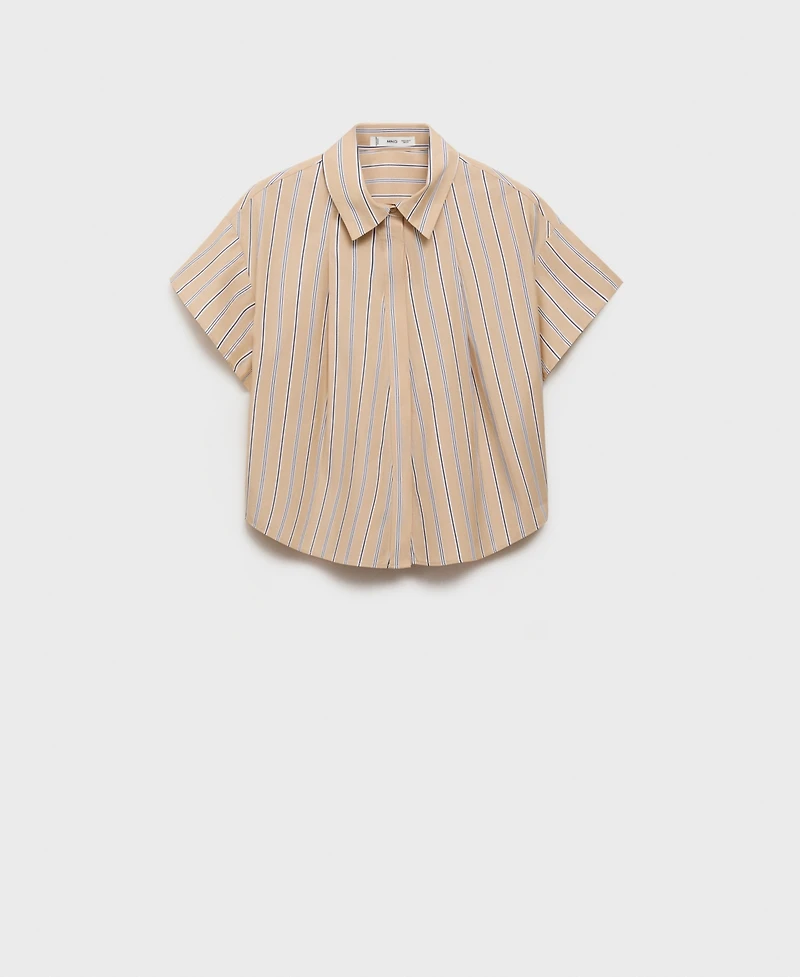 Mango Women's Short Sleeve Striped Shirt