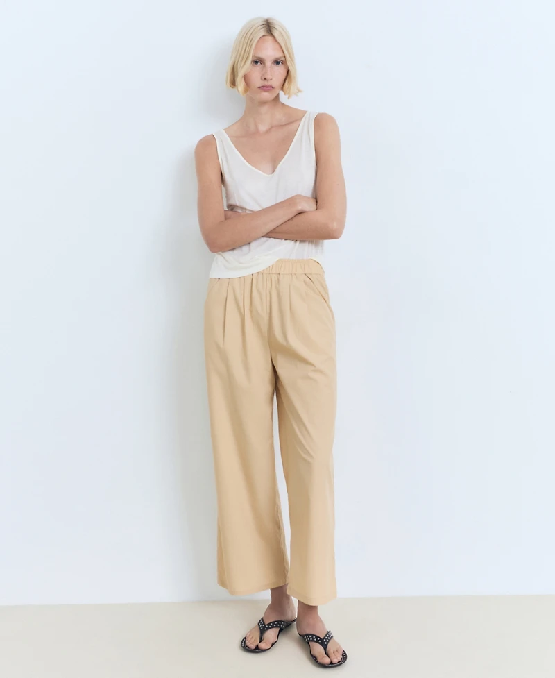 Mango Women's Straight-Cut Crop Pants