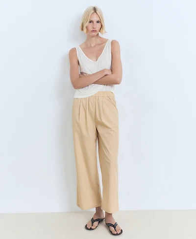 Mango Women's Straight-Cut Crop Pants