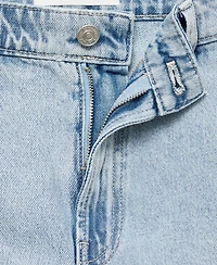 Mango Women's Straight-Fit Mid-Rise Denim Shorts