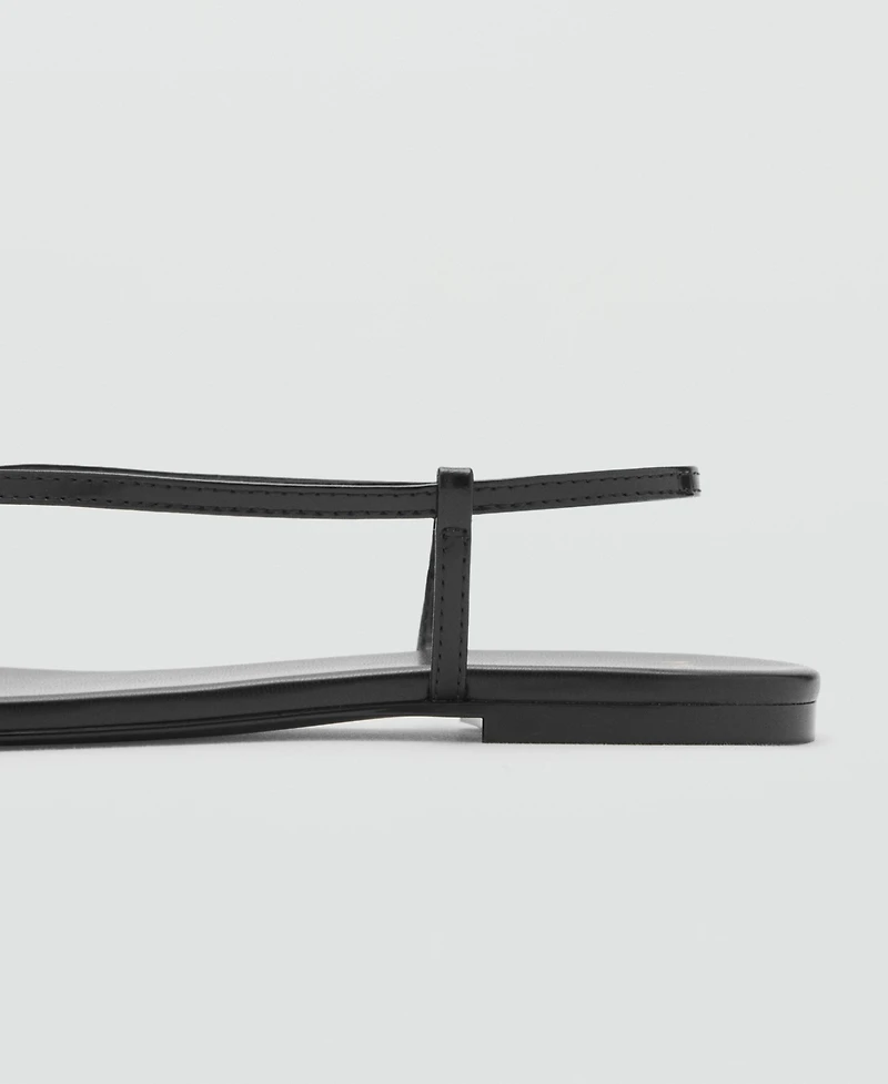 Mango Women's Strap and Contrasting Toe Leather Sandals