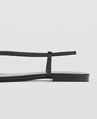Mango Women's Strap and Contrasting Toe Leather Sandals