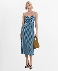 Mango Women's Striped Gathered Dress