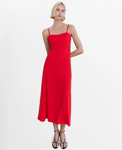 Mango Women's Bow on the Back Midi Dress