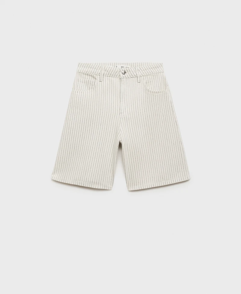 Mango Women's High-Waist Straight-Fit Denim Shorts