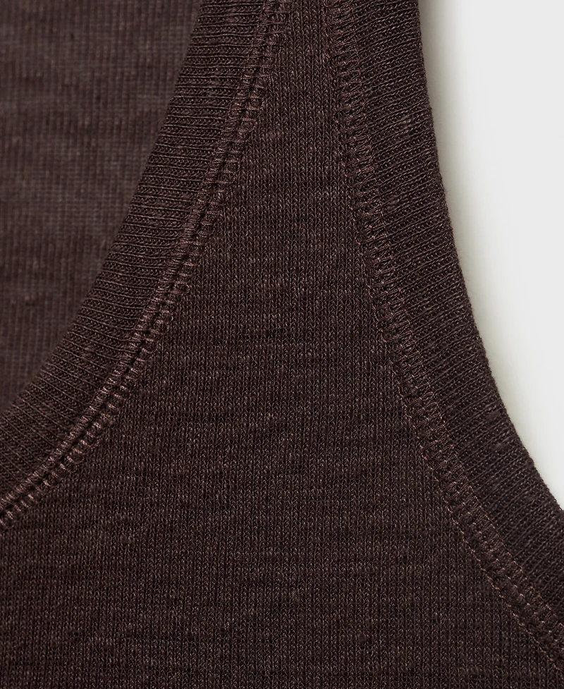 Mango Women's Strap Linen Top