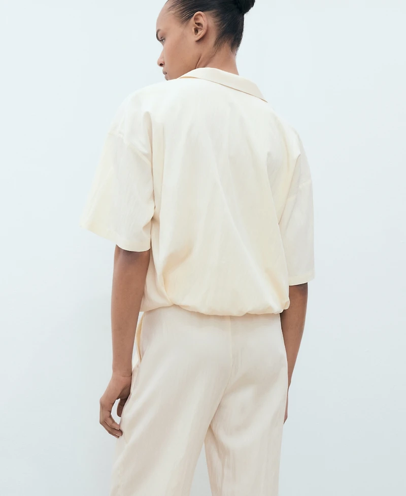 Mango Women's Crop Puffed Shirt