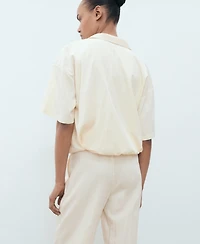 Mango Women's Crop Puffed Shirt