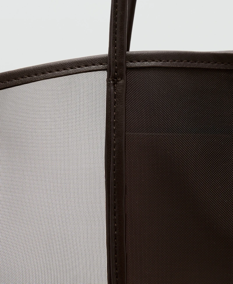 Mango Women's Semi-Transparent Shopper Bag