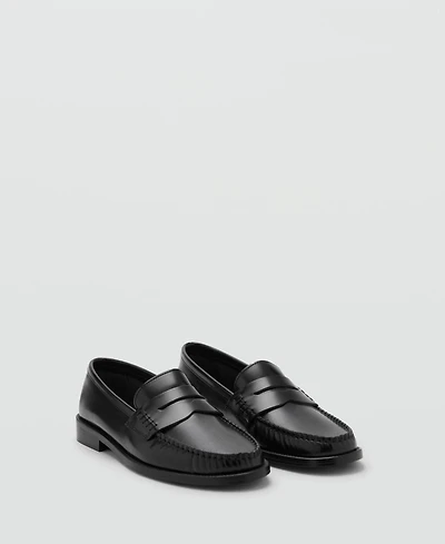 Mango Women's Gathered Leather Moccasins