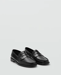 Mango Women's Gathered Leather Moccasins