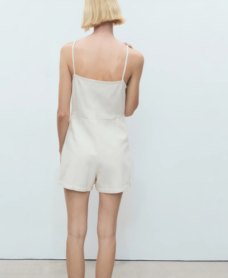 Mango Women's Short Denim Pinafore