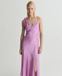 Mango Women's Asymmetrical Satin Dress