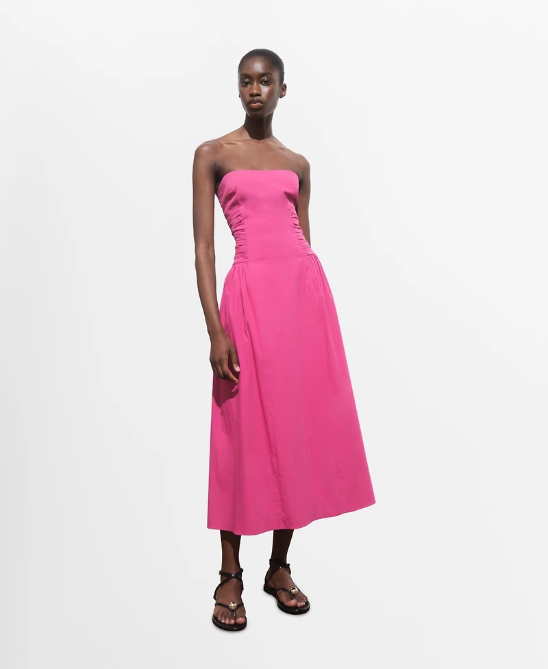 Mango Women's Strapless Midi Dress