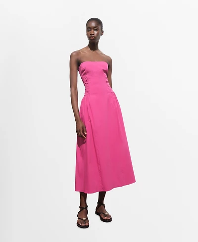 Mango Women's Strapless Midi Dress