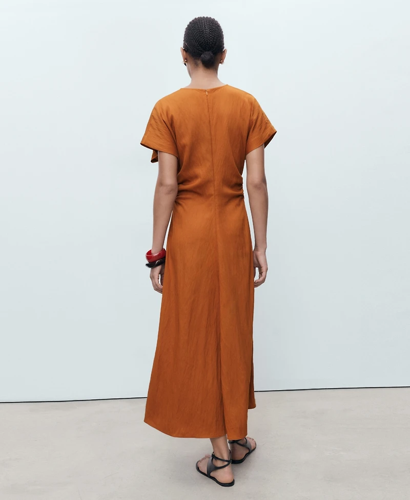 Mango Women's Gathered Waist Midi Dress