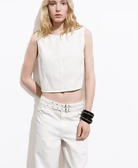 Mango Women's Double Belt Balloon Jeans