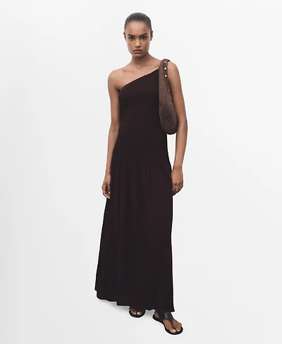 Mango Women's Gathered Body Asymmetrical Dress