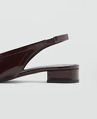 Mango Women's Block Heel Leather Shoes