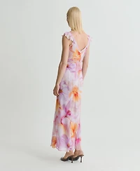 Mango Women's Ruffle Detail Floral Dress
