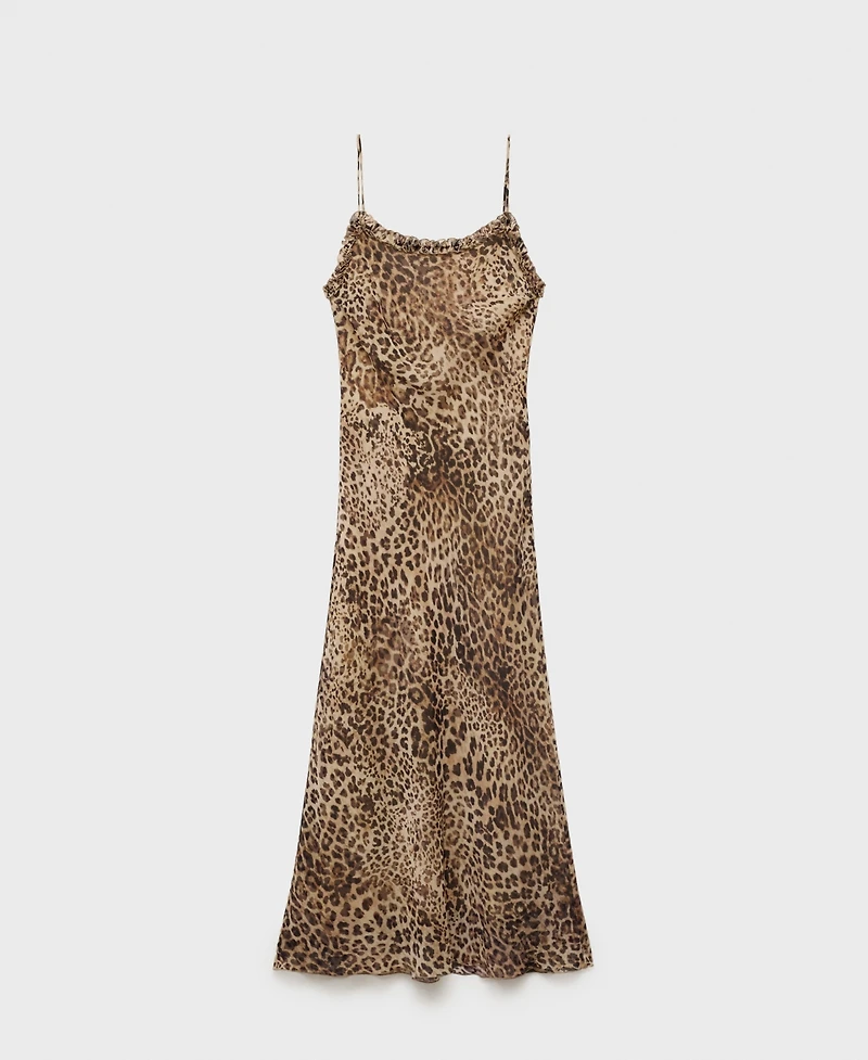 Mango Women's Animal Print Midi Dress