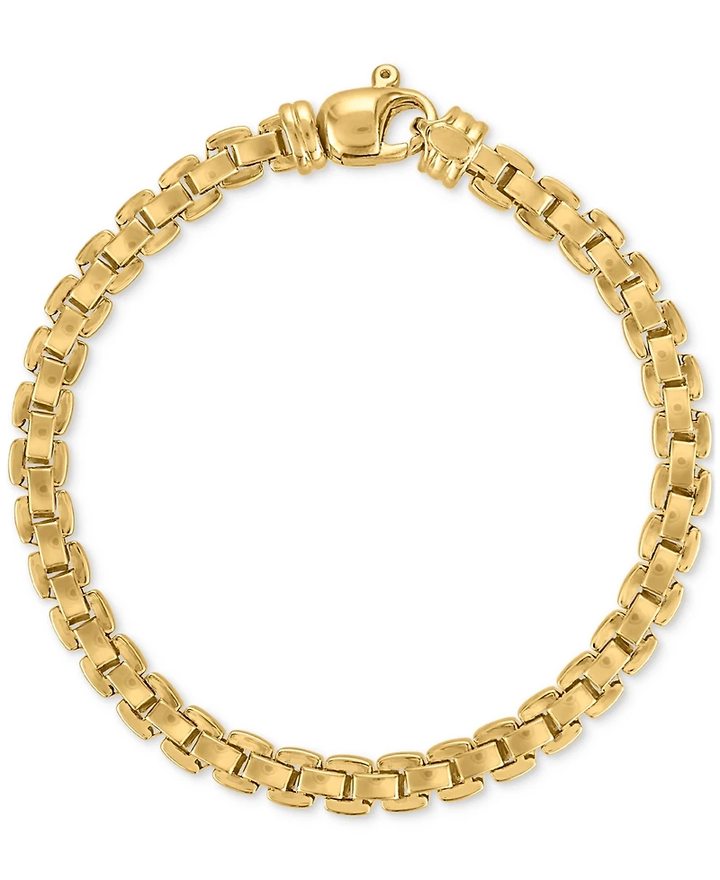 Men's Venezia Box Link Chain Bracelet in 14k Gold-Plated Sterling Silver