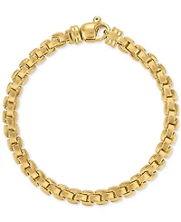 Men's Venezia Box Link Chain Bracelet in 14k Gold-Plated Sterling Silver