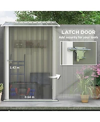 Outsunny 3.3' x 3.4' Metal Outdoor Storage Shed, Lockable,