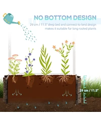 Outsunny Wooden Wishing Well Raised Garden Bed, Flower Planter,