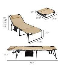 Outsunny 2-Piece Folding Chaise Lounge, Reclining ning Chairs,