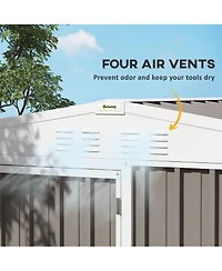 Outsunny 8 x 4ft Metal Shed, Outdoor Shed with Lock, Warm