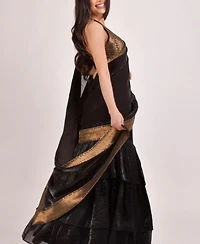 Raas Women's Black Ruffle Saree