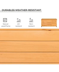 Outsunny 50" x 22" Woden Outdoor Storage Deck Box with Large Open Space,
