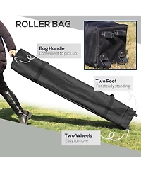 Outsunny Pop Up Gazebo Foldable w/ Wheeled Carry Bag & 4 Weight Bags,