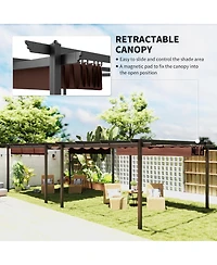 Outsunny 13' x Aluminum Pergola with Retractable Canopy,