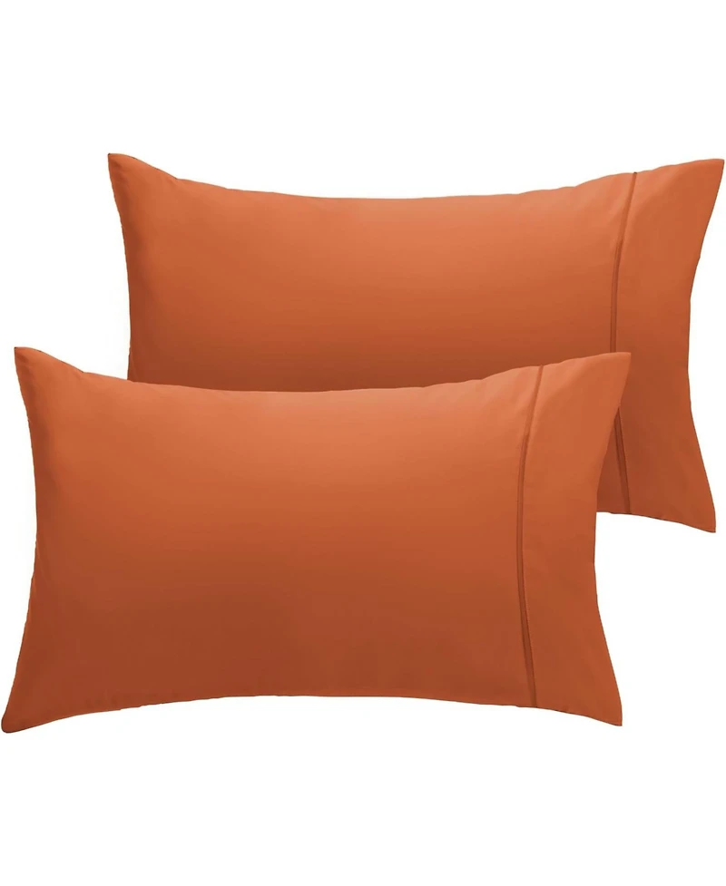 Queen 2PC Ultra Soft Silky Solid Performance Pillowcase Set