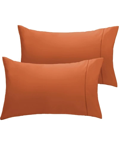 King 2PC Ultra Soft Silky Solid Performance Pillowcase Set