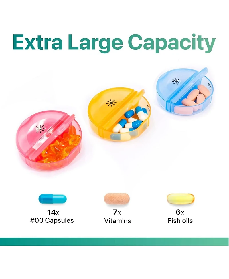 Sukuos Weekly Pill Organizer 7 Day 2 Times a